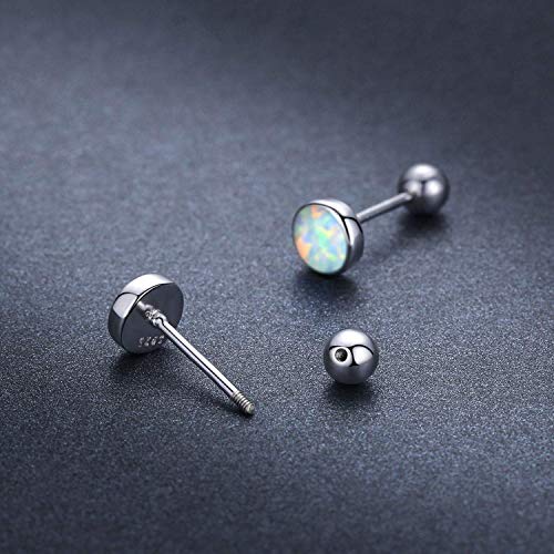 Opal Studs Screw Back Earrings For Women Sterling Silver Hypoallergenic Stud Earrings For Sensitive Ear Birthday Mom Gifts For Teenager Wife … #TOP5