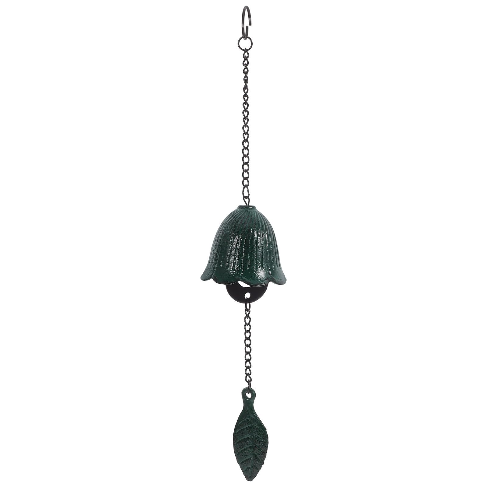 Carillon éolien en fer forgé feuille verte style rétro décoratif pour maison et yoga