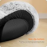 HMTOPE Orthopädisches Hundebett rund Hundekissen Hundesofa Katzenbett Donut Kuscheliges Hundekorb Waschbar, 100 cm Ø, Hellgrau