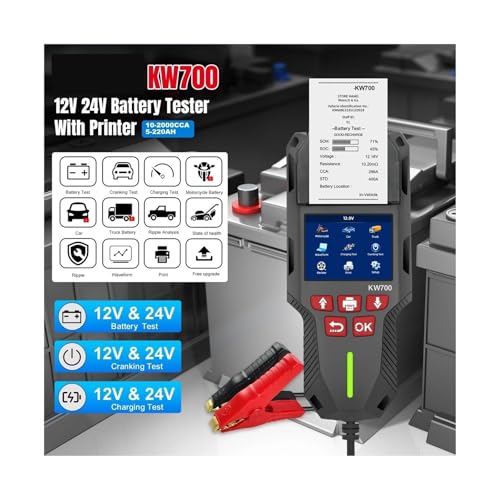 Probador de batería KW700 con prueba de arranque y carga 2000 CCA 2
