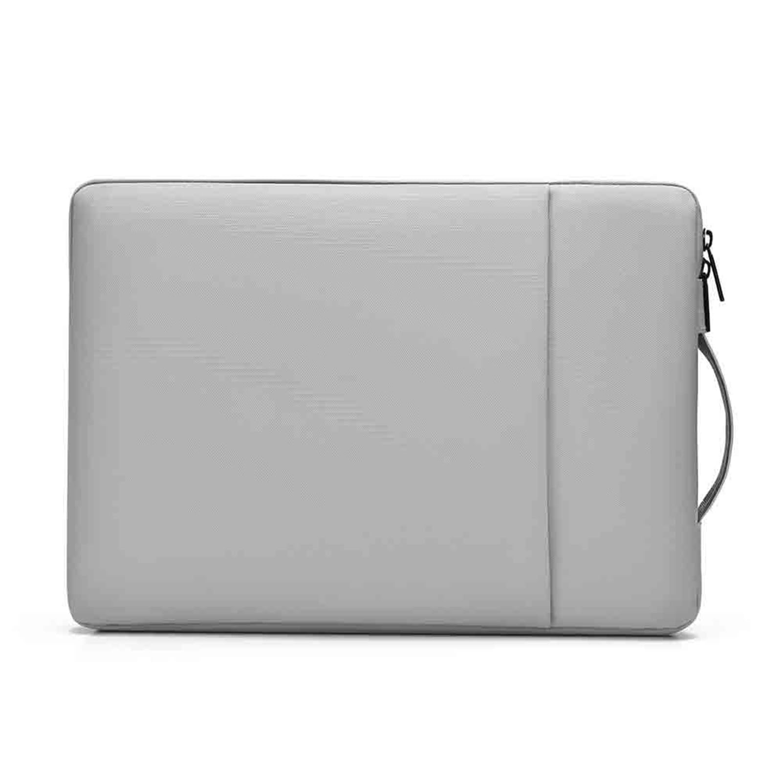 Etui na laptopa skórzany pokrowiec na laptopa wąska torba etui ochronne na tablet 13-16 cali z uchwytem, Jasnoszary, Small