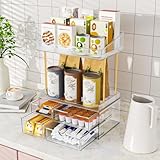 Makeup Organiser - Upgraded Transparent Perfume Organiser with 2 Shelves & 4 Drawer, Make up Storage Non-Slip Design, Skincare Drawer Organisers for Bathroom/Bedroom/Kitchen/Vanity, Clear - Image 5