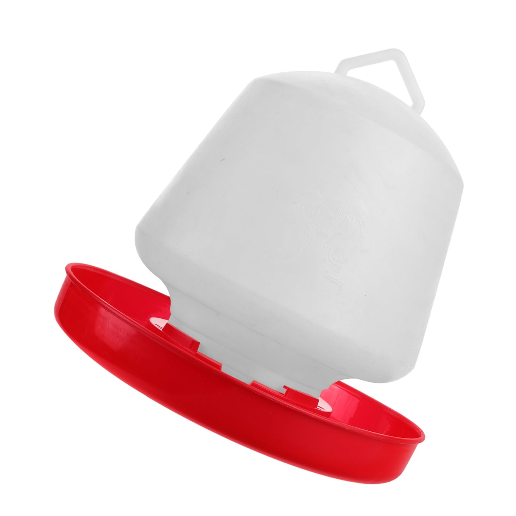 Mangiatoia per Pollame Struttura Stabile e Forte Resistenza in Plastico Bianco Design Creativo a Forma di Abbeveratoio per Uso Outdoor