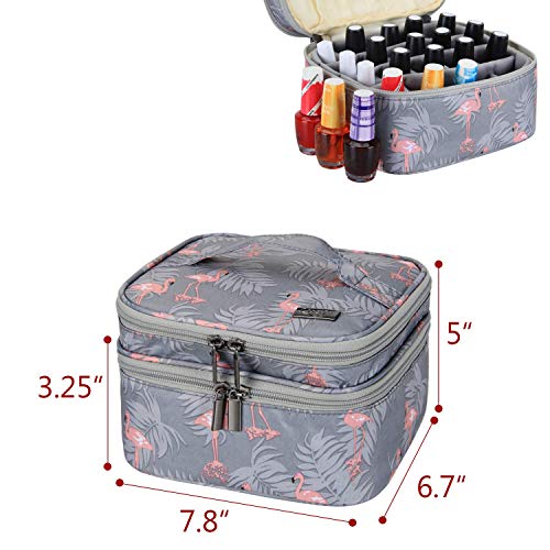 Luxja Nail Polish Carrying Case - Holds 20 Bottles (15Ml - 0.5 Fl.oz), Double-Layer Organizer For Nail Polish And Manicure Set, Flamingo #TOP4