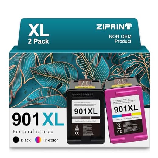 ZIPRINT 901 901XL Cartuchos de Tinta remanufacturados para HP 901 Compatible con HP OfficeJet 4500 J4580 J4540 J4550 J4680 J4524,J4535 J4545, J4600, J4585 J4624, J4660 (Color Negro,2-Pack)