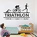 Decoración de pared removible de triatlón, Patrón deportivo de natación, bicicleta, carrera, juegos de pegatinas de pared para el dormitorio, la oficina y el gimnasio (123 x 76.2cm)