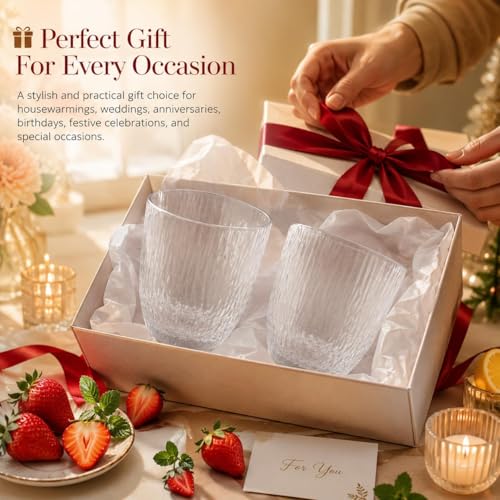 Image of bellemax 300ML Ribbed Drinking Glasses | Premium Clear Juice Glass Tumbler Set | Water, Soft Drinks, Mocktails, Cocktails, Cold Coffee & Beverage Glasses | Home & Kitchen Glassware(Set of 6)