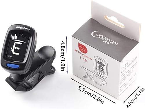 Miniatura 2 de AXLOFO Afinador de guitarra con clip para todos los instrumentos, ukelele, guitarra, bajo, mandolina, violín, banjo, pantalla LCD, rotación de 360