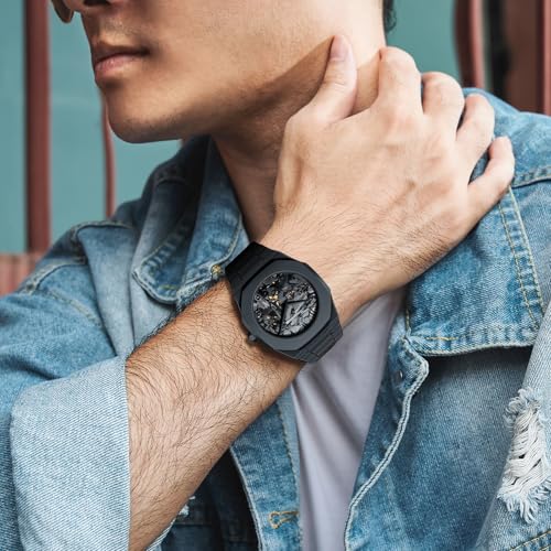 Image of FANMIS Men's Anime-Inspired Fashion Sketch Wristwatch Minimalist Creative Wormhole Design Stylish and Durable Timepiece for Men's Sports Watch