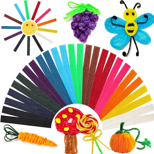 exinddea 520 PCS Wax Craft Sticks for Kids Bendable Sticky Wax Yarn Sticks in 13 Colors Reusable Molding Sculpting Sticks for DIY School Project Art Supplies