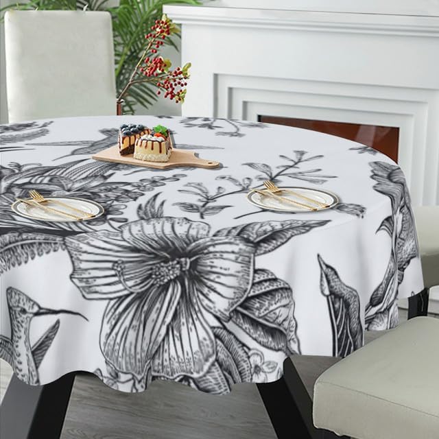 Miniatura 5 de Bidesign Mantel con temática floral, mantel de flores silvestres, mantel impermeable resistente a las arrugas para exteriores, picnic, campamento,