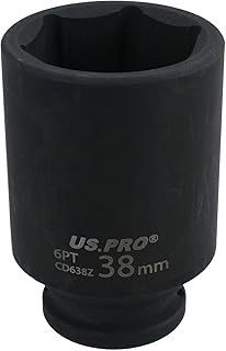 38mm 1/2in Drive Deep Metric Impact Thin Walled Socket 6 Sided Single Hex