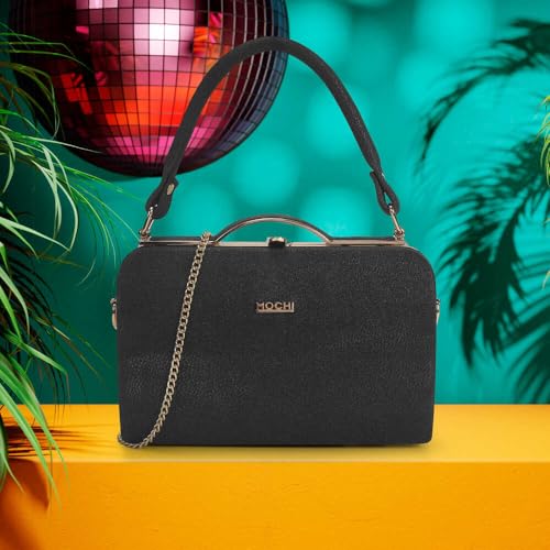 Image of Mochi Women Party /Fashion Fabric Soft Body Lock Closure Solid Clutches With 1 Pocket And 1 Compartments