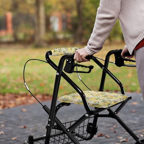 Image of Adjustable Rollator Accessories, Lemon Soft Seat and Backrest Covers for Walkers, Universal Seat Covers for Seniors