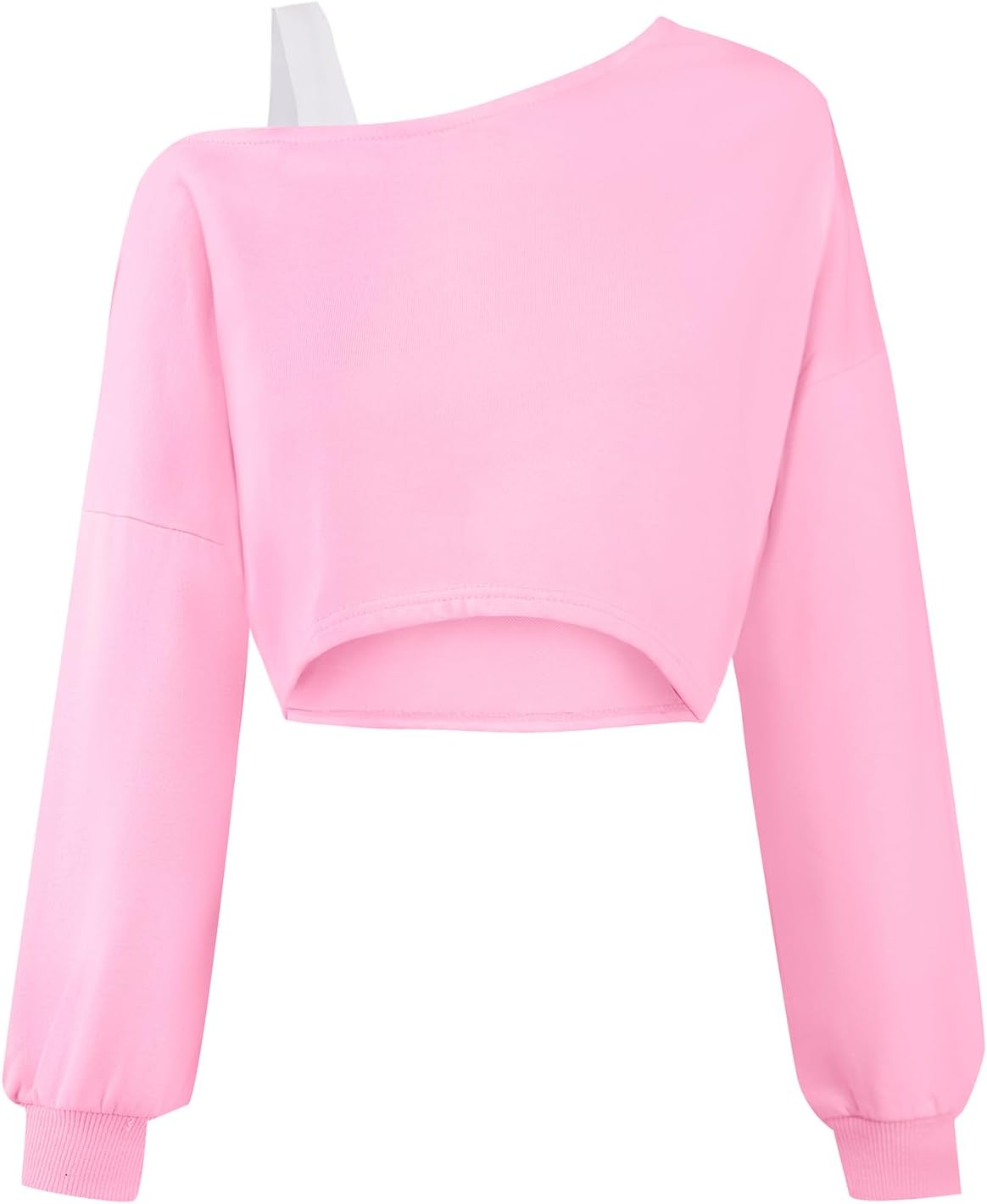 Ecolala Girls Off The Shoulder Sweatshirt Asymmetrical Long Sleeve Cute Crop Tops