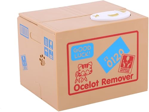 Miniatura 7 de Alcancía de gato robando dinero, robando automáticamente la alcancía, caja de ahorro para niños, el mejor regalo de cumpleaños (pilas no incluidas)