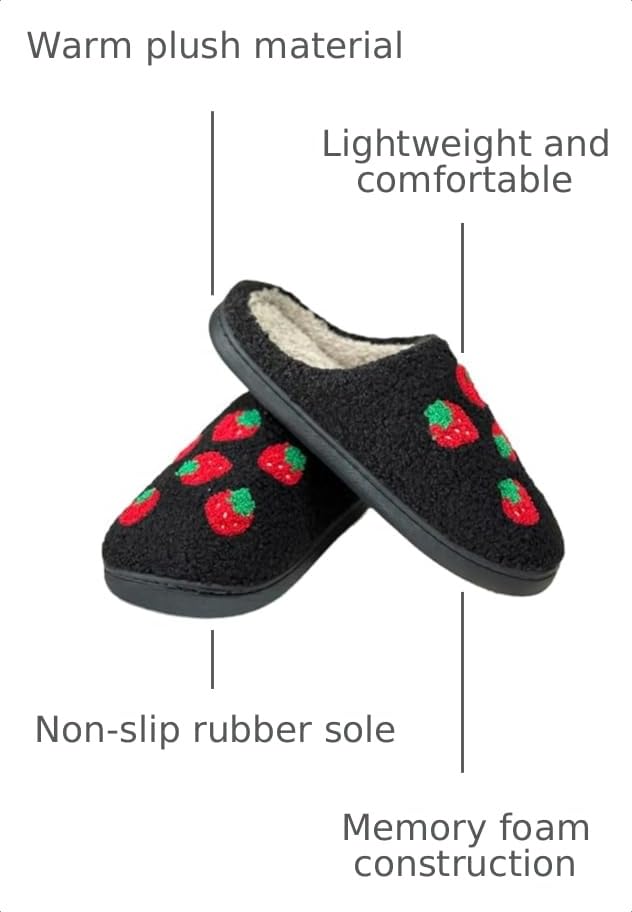 Image of Women's Men's Cute Fuzzy Heart Slippers Memory Foam Fluffy Couple Slippers Cozy House Indoor Outdoor Shoes