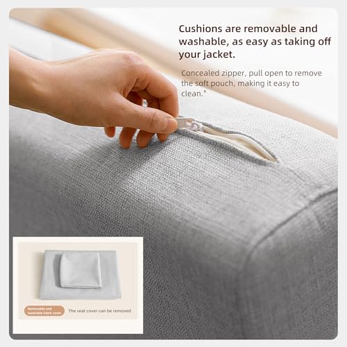 Convertible Sofa Bed with Storage – Sleeper Sofa for Small Spaces & Living Rooms, Dark Grey & White (128cm) - Image 6