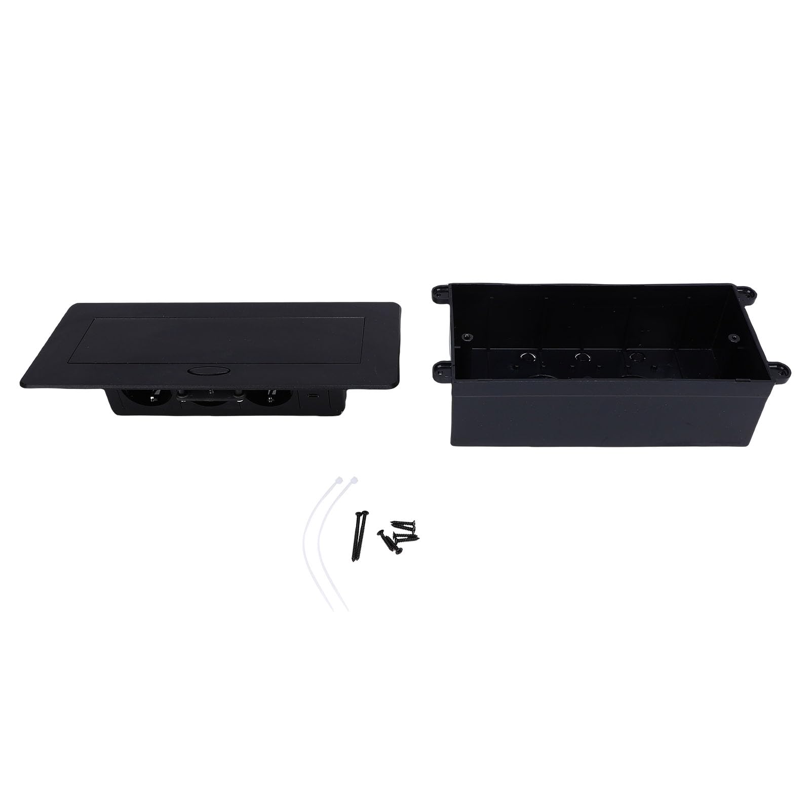 SEAFRONT Gniazdo Podtynkowe z 3 Gniazdami, 20W USB A i C, Listwa Zasilająca | Panel ABS Szczotkowany, Odporny na Zarysowania, Mechanizm Tłumiący z Wolnym Odbiciem, Diodowa Lampka Kontrolna, stopień