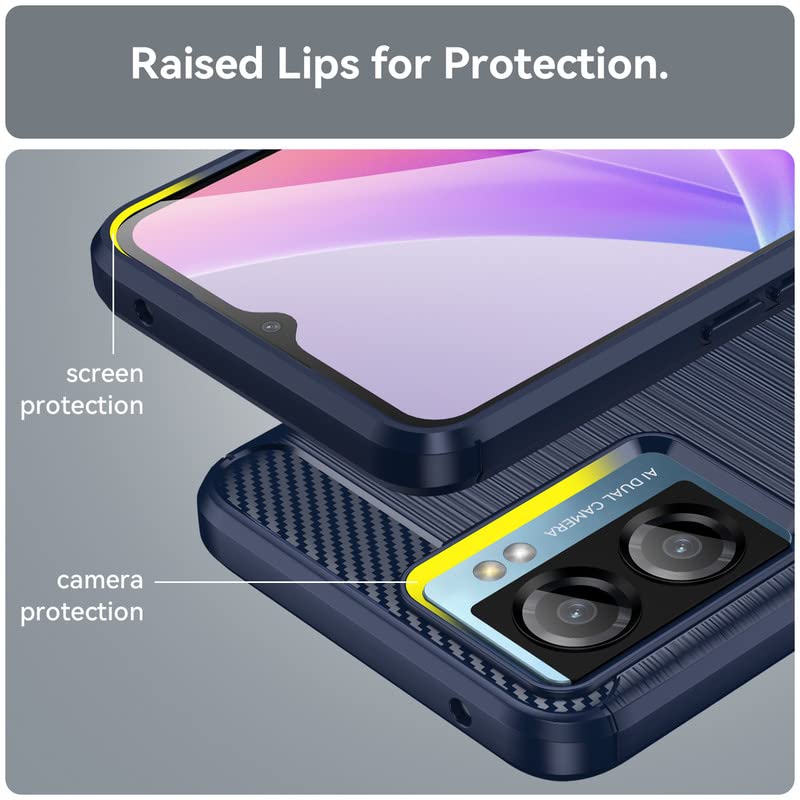 Image of Hybrid Carbon Fiber Back Case for Oppo A57 4G / A57 5G (Blue)