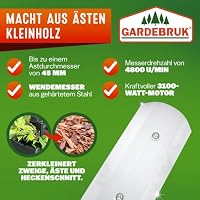 GARDEBRUK® Gartenhäcksler 2400 W max. 45 mm Aststärke Elektrisch 2X 50 L Auffangbeutel Messerhäcksler Häcksler Schredder – Ansicht 6