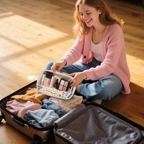 ENSIANTH Stars Hollow TV Show Inspired Toiletry Bag Lukes Diner Gift Dragonfly Inn Lorelei Rory Fans Clear Makeup Bag (Hollow Clear MU)4