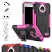 Produktbild Moto E4 / E 2017 Hülle,Mama Mouth [Heavy Duty] Rugged Armor stoßfest Handy Schutzhülle Silikon Tasche Ständer Hülle Case mit Standfunktion für Moto E4 / E 2017 SmartPhone,Rosa