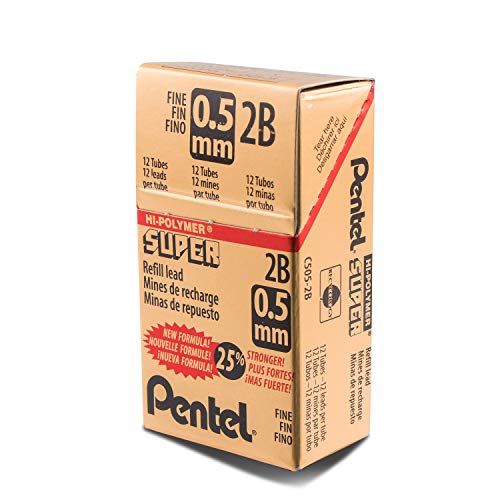 Mines 0.5 mm 2B Pentel Super Hi-Polymer pour éviter les casses répétitives - 3