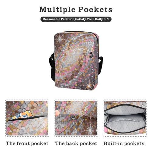 Fake Shiny Square Stone mens messenger bag over the shoulder bags for men Casual Everyday Purse Adjustable Strap for Outdoor Daily Travel2