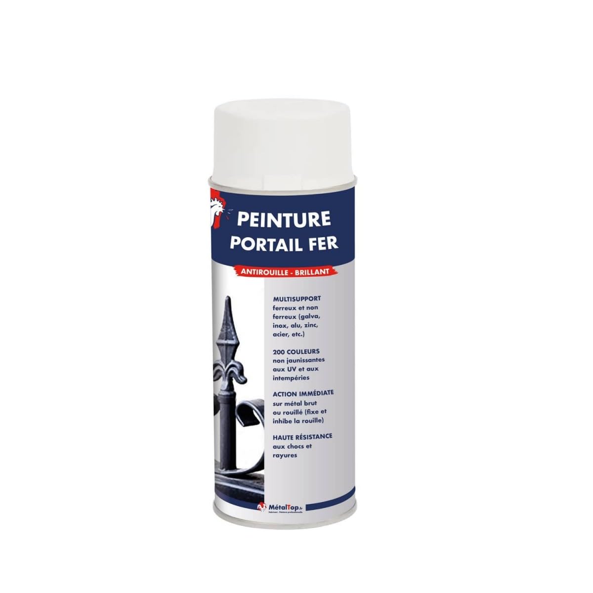 Metaltop Peinture Portail Fer Gris Anthracite RAL 7016 Bombe 400 ml Antirouille Finition Durable Métal Extérieur