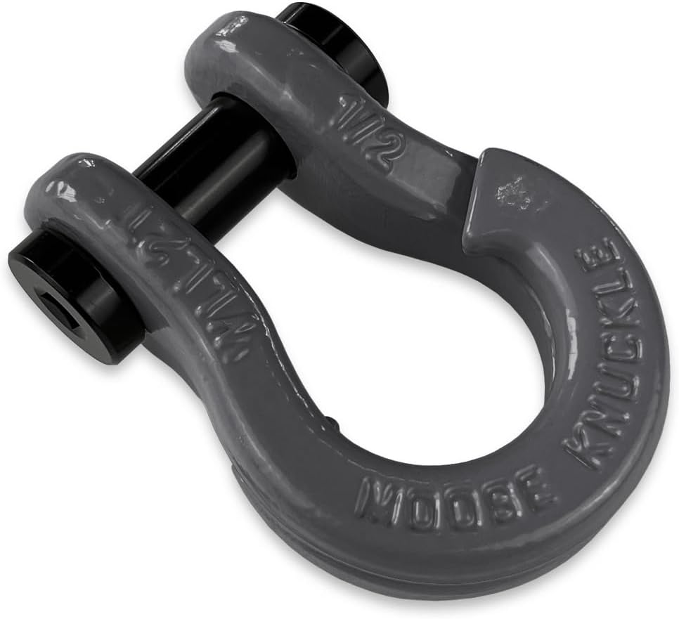 Moose Knuckle Offroad Jowl Split Shackle 1/2” | 4,000lbs Capacity - Forged Chromoly Steel Shackle Fits ATV SxS UTV Side-by-Side Powersports with 5/8” pin Flame Red