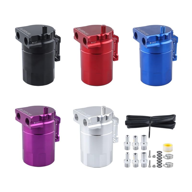 Tanque de combustible y aceite universal kit de aluminio de 300ml rojo coche 2