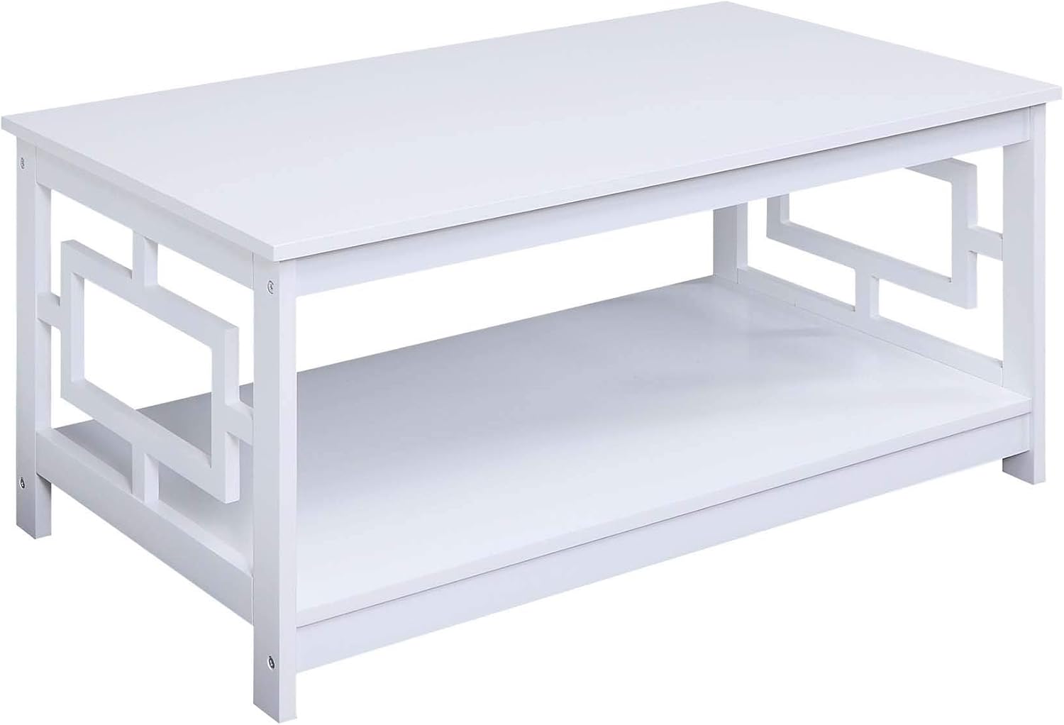 Town Square Coffee Table with Shelf, White