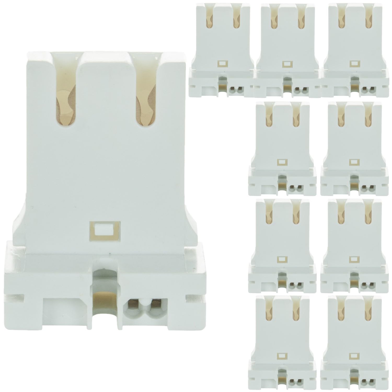 Diodesy- Shunted Turn Type T8 Lamp U Socket for Linear Fluorescent & LED Tube Replacements White Finish High Quality Durable Construction Pack of 10