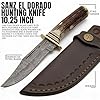 SANZ Damascus El Dorado Hunting Knife 10.25 Inch - Camping Knife with Stag Handle, Full Tang Blade & Sheath - Pocket Knife for Hunting, Camping & Outdoor uses #1