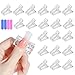 20 sztuk klipsów do tipsów do szybkiego budowania żelu do paznokci, przedłużanie paznokci UV, LED, plastikowe zaciski budowlane z 4 mini pilnikiem do paznokci, zestaw narzędzi do manicure do przedłużania paznokci