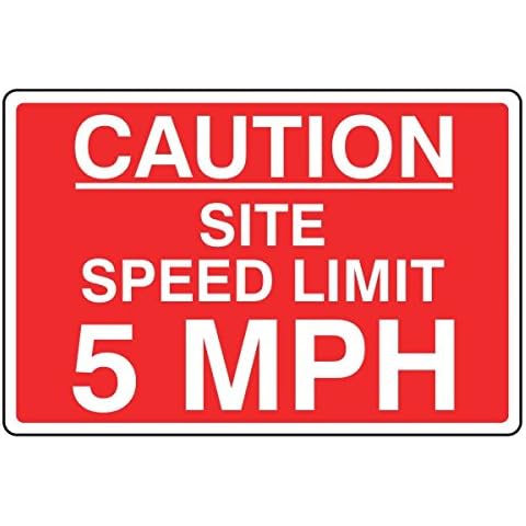 LI-Safety 600x450mm Caution Site Speed Limit 5 MPH Sign - Rigid Plastic Cover