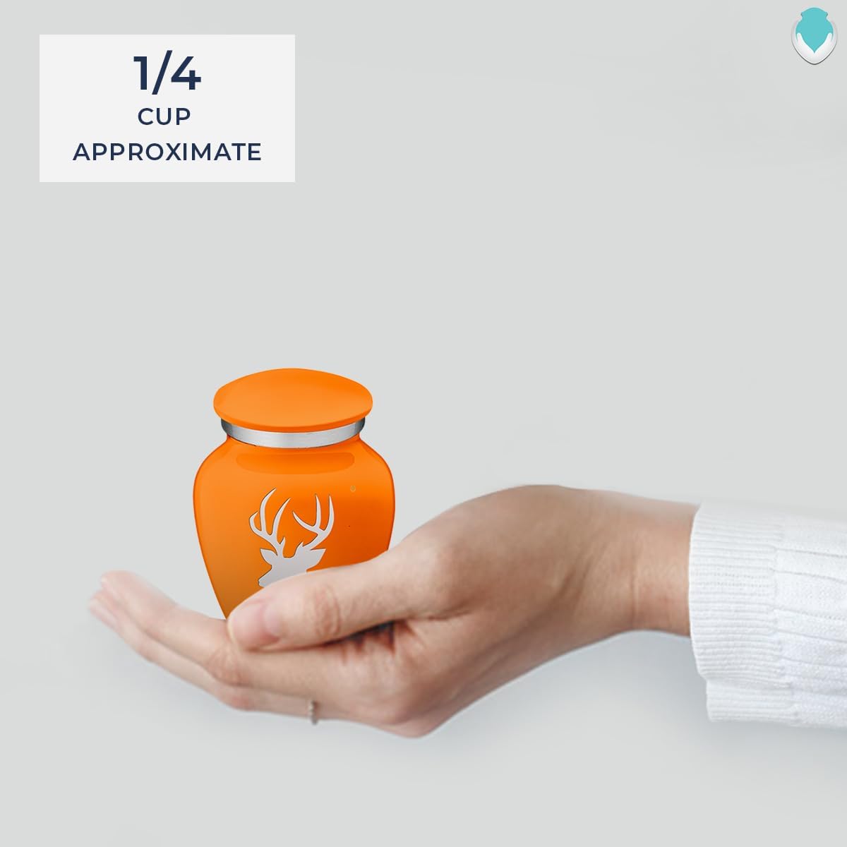 Geturns Embrace Keepsake Personalized Deer Cremation Urns for Human Ashes I Burnt Orange Funeral Urn for Men and Women with Double Side Engraving I 3.5 lbs