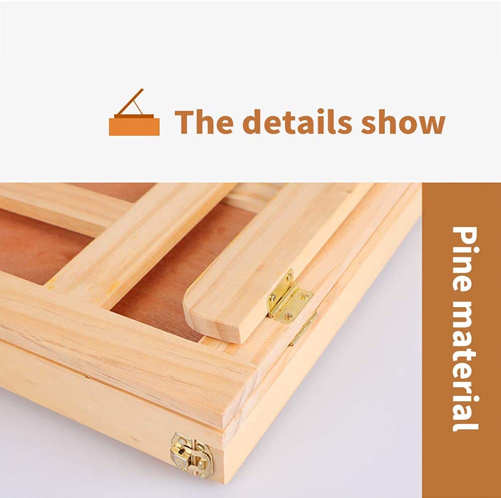 práctico Caballete de escritorio de madera multifuncional plegable, caja de marco de pintura al óleo duradera ARTE AJUSTABLE SKETTE SKETE DE EMPLEADOR PARA PROFESIONES DE LOS ESTUDIANTES Artista profe