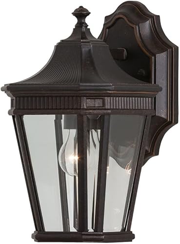 Feiss OL5400GBZ Cotswold Lane - Farol de pared para iluminación de patio al aire libre, bronce, 1 luz (7 pulgadas de ancho x 12 pulgadas de alto)