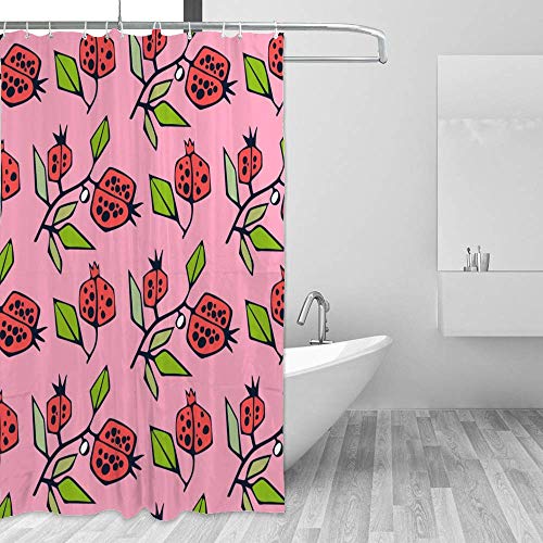 Rideau de douche lavable en machine rouge motif moderne 183x183 - 5