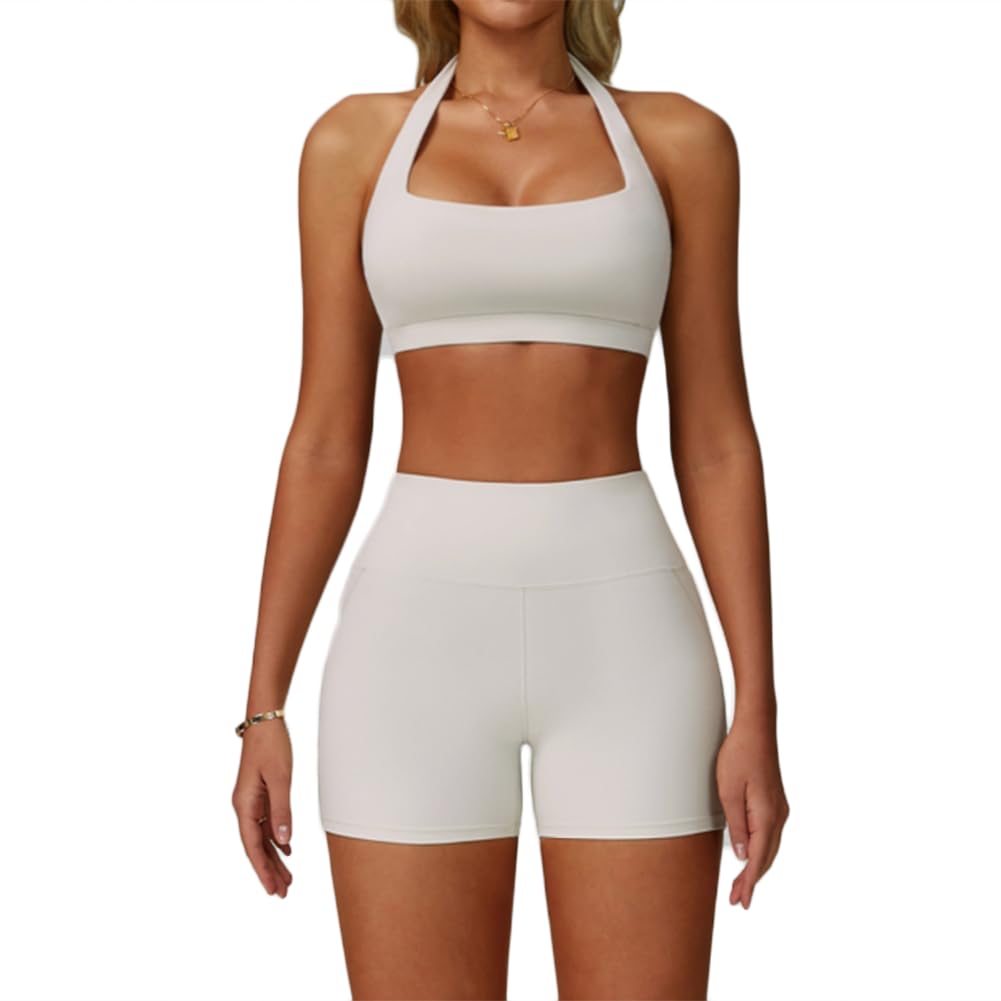JPXJGT Sports Outfit Active Yoga Wear Workout Sportswear Gym Fitness Sets for Women(Size:M,Color:Apricot)