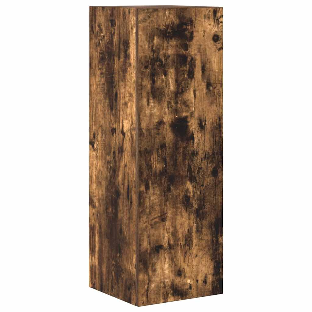 5-TLG. TV-Schrank-Set Räuchereiche Holzwerkstoff, Hängend, Modernes Media-Center, Wohnzimmer, Stabil, Feuchtigkeitsbeständig