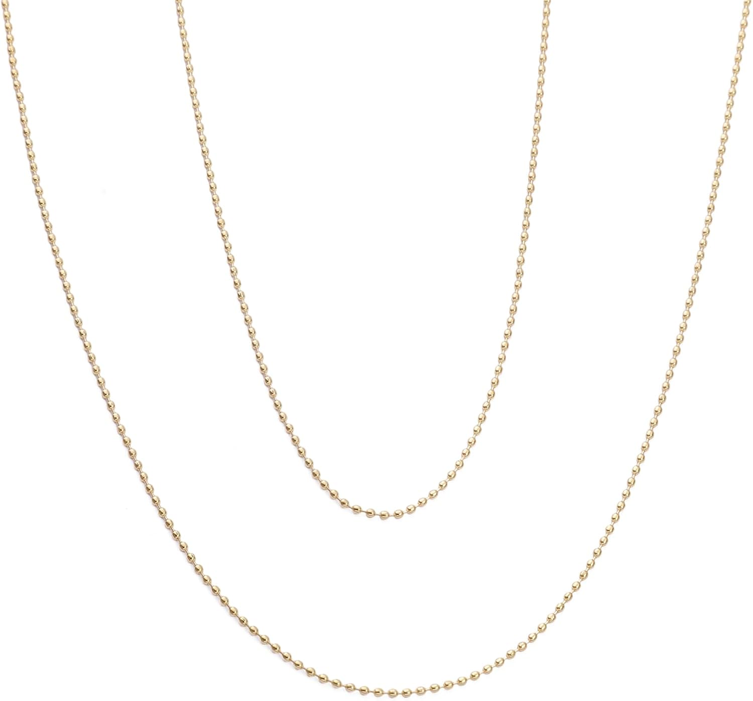 14K Gold Plated Bead Chains 1.2mm 5 Meters for Jewelry Making Findings - Image 5