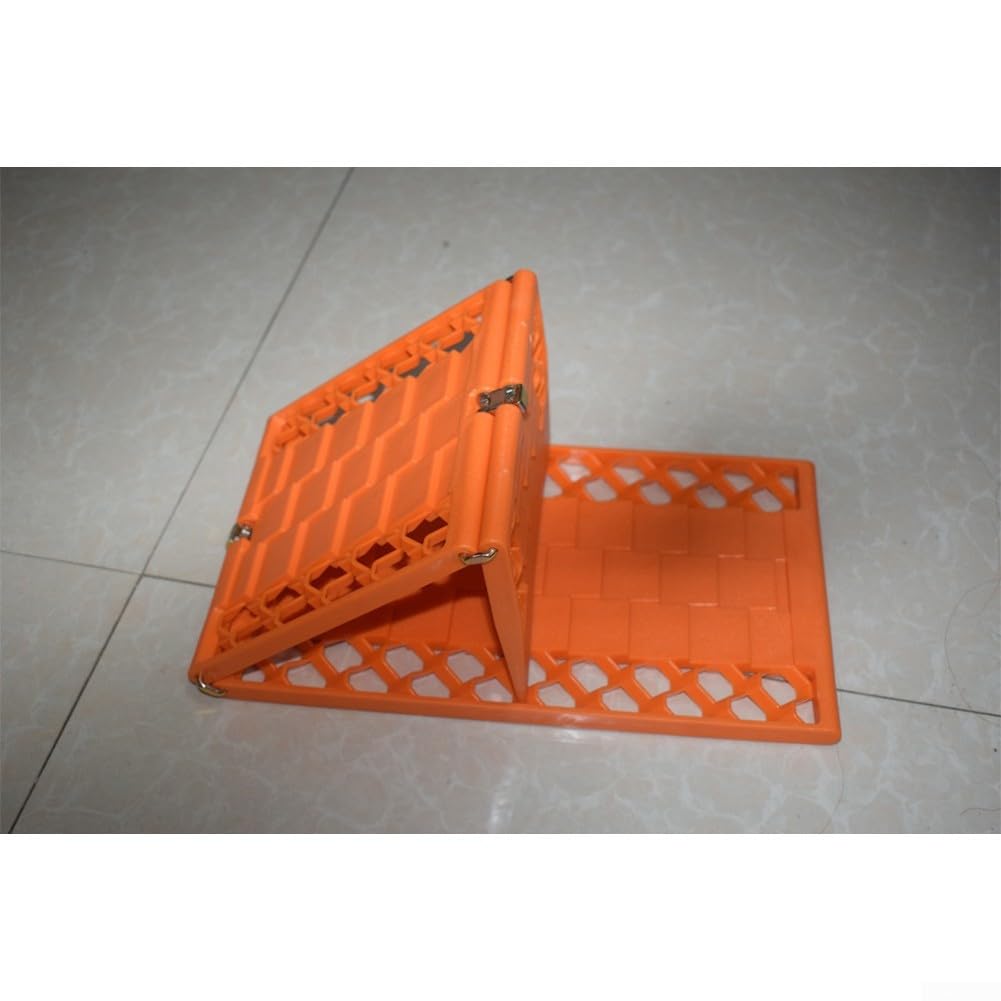 ABS Ausfahrhilfe für Auto 30x18x30cm Rutschfeste Platte zur Steigerung der Traktion bei Schnee Schlamm und Sand Schnelle Montage Ohne Lackbeschädigung Robust Verformungsbeständig(1 pair of oranges)