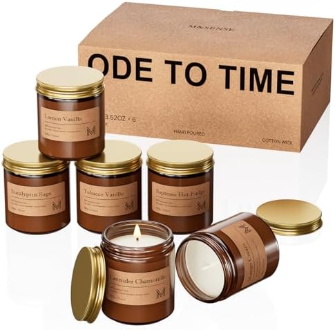 M&SENSE 6 Pack Christmas Candle Gift Set, Aromatherapy Candle Gif...