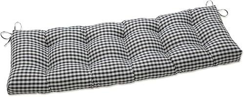 Pillow Perfect Dawson - Cojín para bancocolumpio de peltre para exterioresinteriores, 1 unidad (paquete de 1), color negro