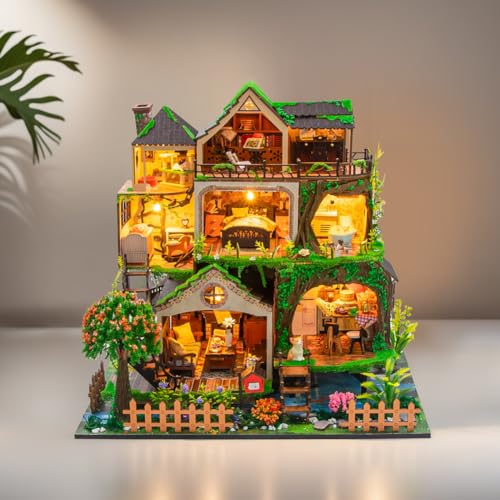 Mini maison de poupée en bois 1:24 avec éclairage LED intégrable - 2