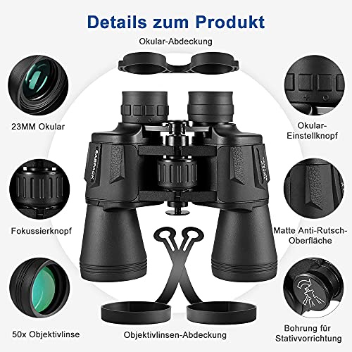 SEAFLY Fernglas Erwachsene 12x50, Fernglas mit Nachtsicht, Metall Binoculars mit Bak-4 und FMC-Linse… – Bild 3