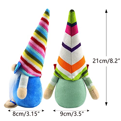Godeufe 2-Piece Set Beach Gonk Gnome Plush Spring Decoration Scandinavian Tomte Handmade for Party Farmhouse Home Table Kitchen Shelf Display Tiered Tray Decorations - Image 2